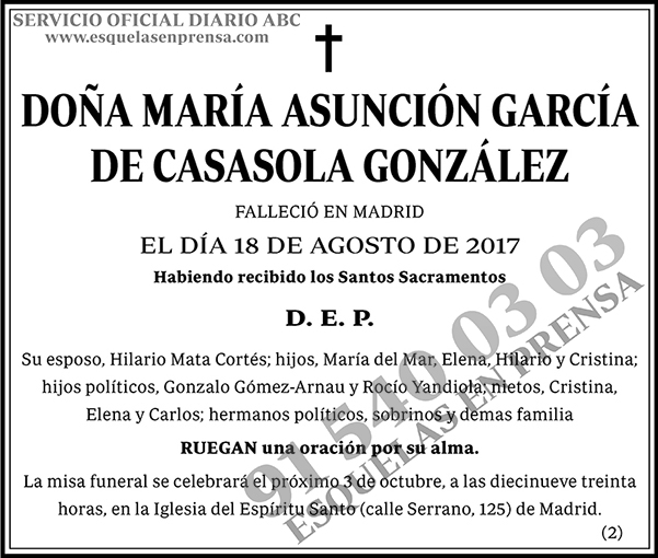 María Asunción García de Casasola González